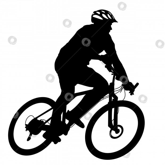 Скачать Силуэт мужчины-велосипедиста.  векторная иллюстрация. фотосток Ozero