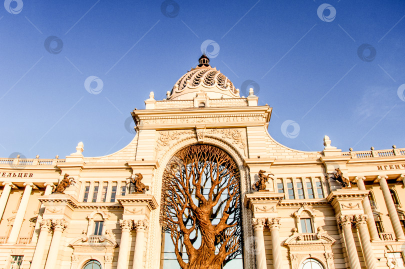 Скачать Казань, Россия, 29 июля 2015 года, Вид на Дворец земледельцев в исторической части города фотосток Ozero