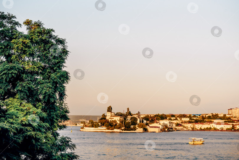 Скачать Севастополь, Крым, 19 июля 2020 года, Вид на панораму старой части города солнечным летним днем фотосток Ozero