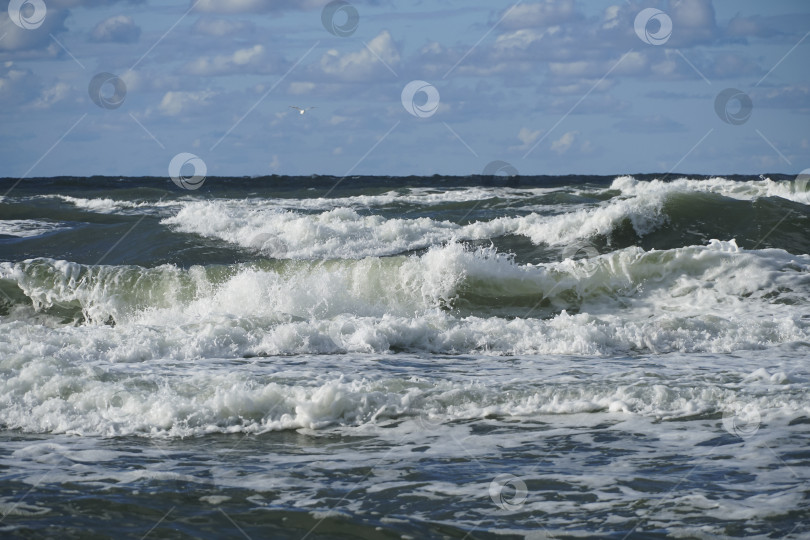 Скачать бурные морские волны на морском побережье фотосток Ozero