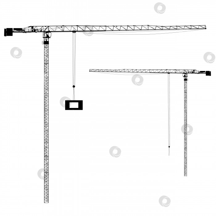 Скачать Силуэт на строительных кранах. Векторная иллюстрация фотосток Ozero