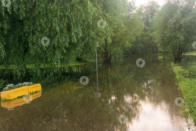 Скачать высокая вода в парке после проливных дождей фотосток Ozero