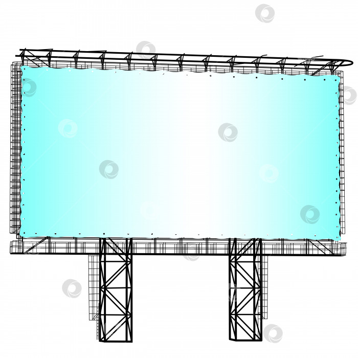 Скачать Силуэт рекламного щита из стальной конструкции. Векторная иллюстрация. фотосток Ozero