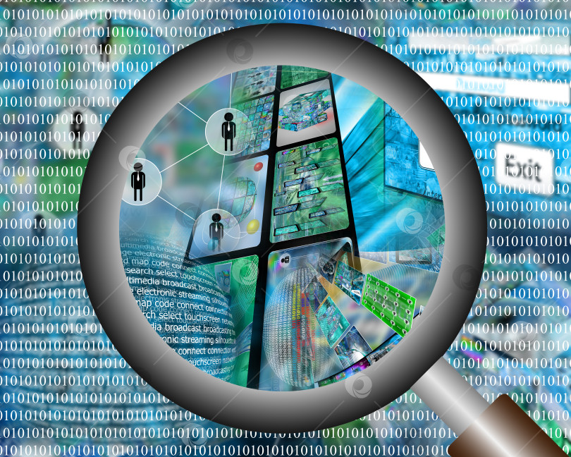 Скачать двоичный код и увеличительное стекло фотосток Ozero