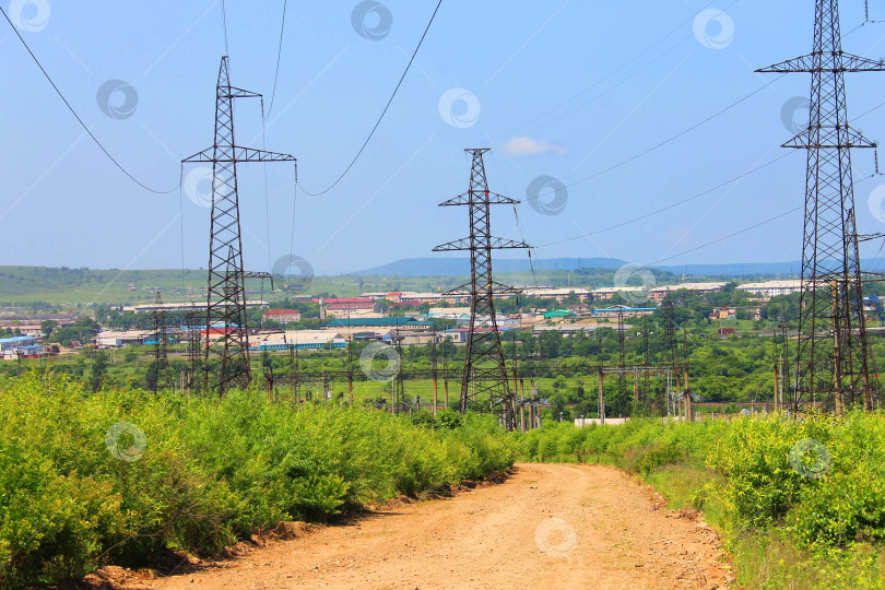 Скачать Высоковольтная линия электропередачи фотосток Ozero