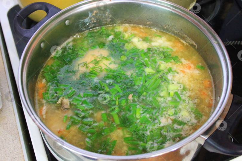 Скачать Суп варится на плите фотосток Ozero