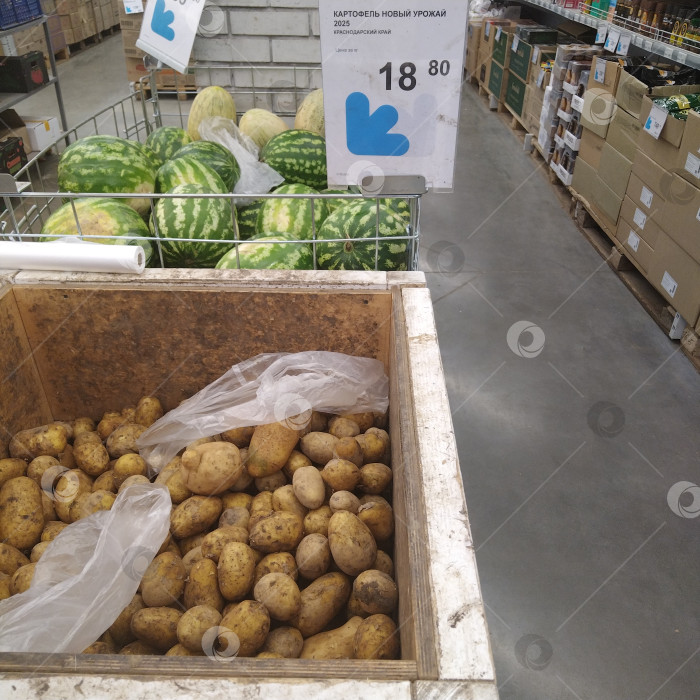 Скачать Отдел картофеля в магазине "Smart". фотосток Ozero