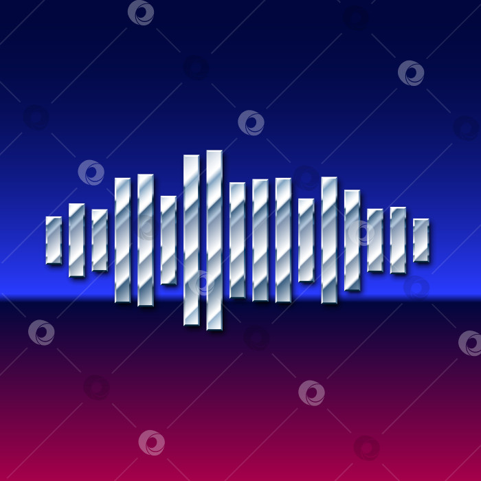 Скачать хромированная звуковая волна в стиле 80-х годов фотосток Ozero