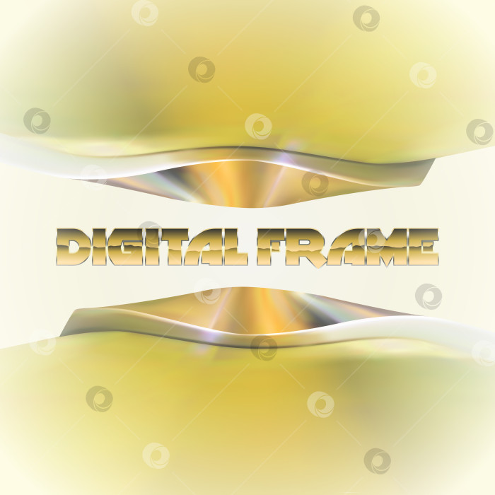Скачать Блестящая золотая рамка с абстрактными изгибами фотосток Ozero
