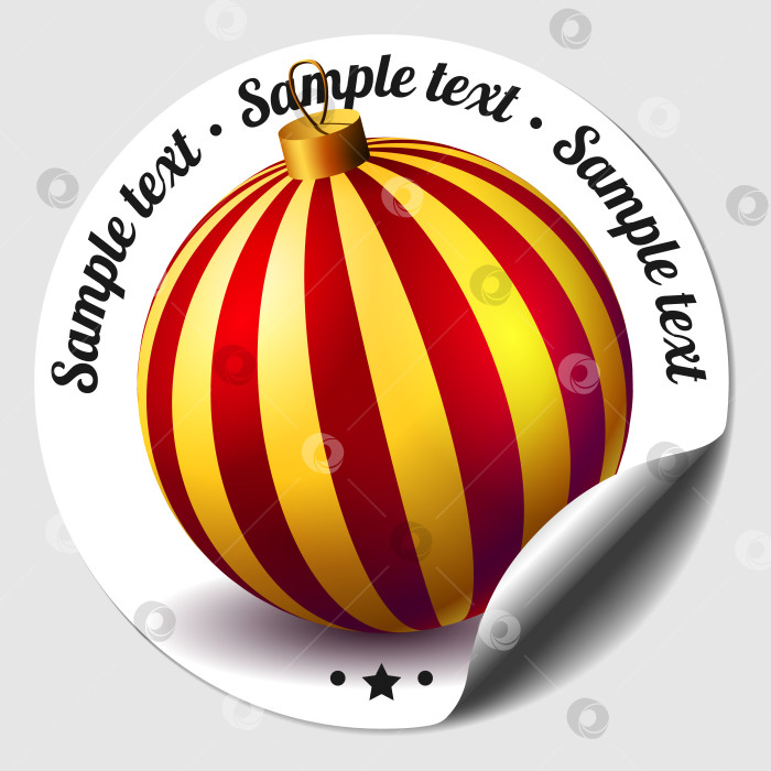 Скачать Наклейка на рождественскую безделушку фотосток Ozero
