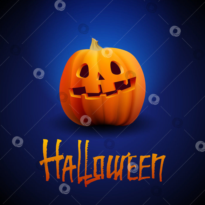 Скачать Вырезанный из тыквы портрет на Хэллоуин с жутким лицом фотосток Ozero