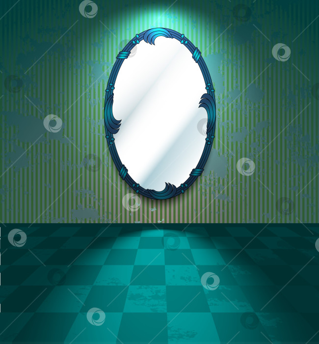 Скачать Обшарпанная комната с зеркалом фотосток Ozero