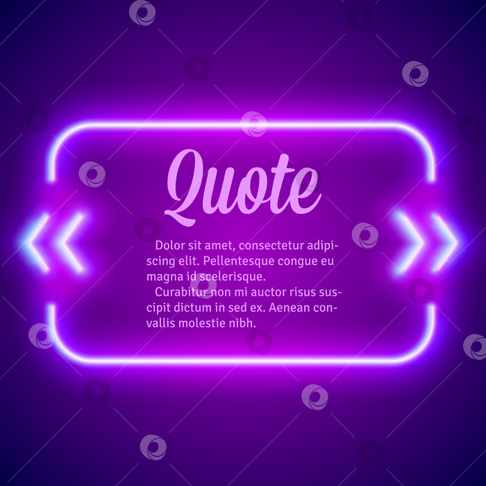 Скачать Ретро неоновая светящаяся рамка с цитатами фотосток Ozero