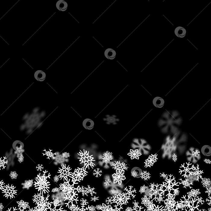 Скачать Фон снегопада со снежинками, размытыми в темноте фотосток Ozero