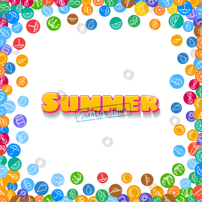 Скачать Фон отпуска с разбросанными летними значками фотосток Ozero