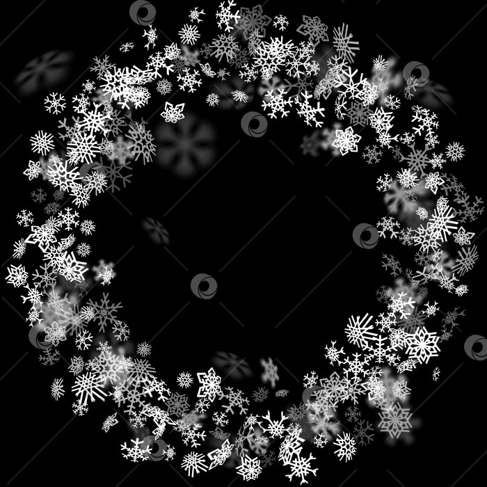 Скачать Фон снегопада со снежинками, размытыми в темноте фотосток Ozero