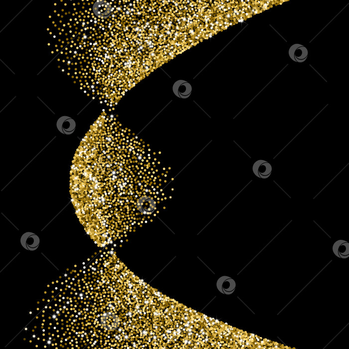 Скачать Блестящая абстрактная волна из разбросанных золотых точек фотосток Ozero