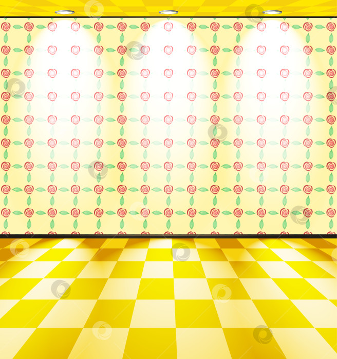 Скачать Комната с розами на обоях фотосток Ozero