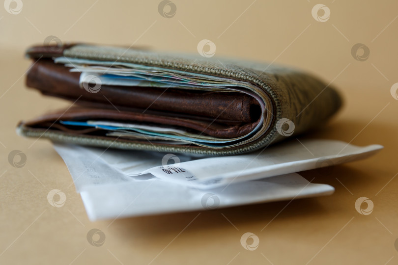 Скачать кошелек с деньгами и кассовым чеком из магазина фотосток Ozero