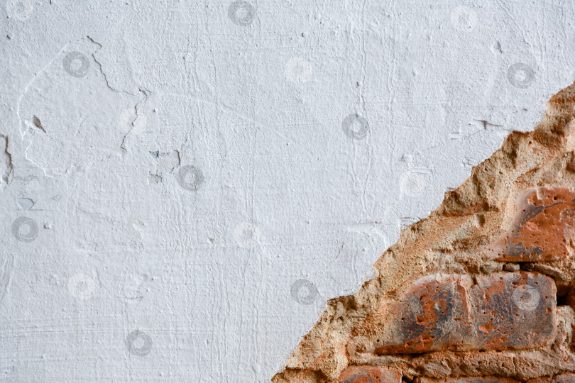 Скачать фон и текстура, кирпично-красная стена, выкрашенная в белый цвет фотосток Ozero