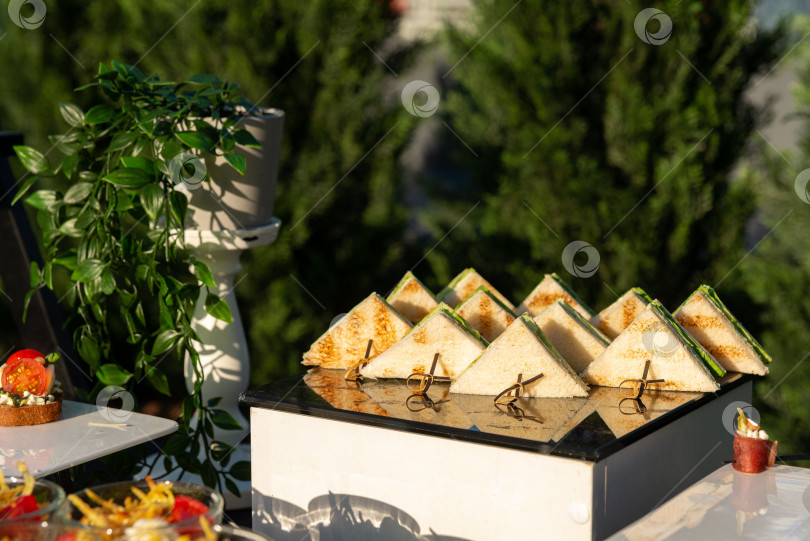 Скачать Организация общественного питания с сэндвичами на открытом воздухе фотосток Ozero