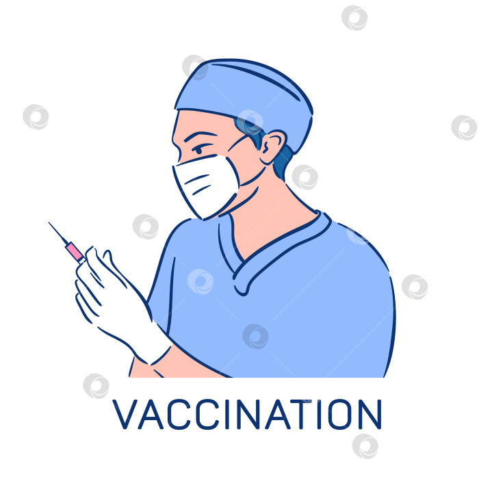 Скачать Медицинский работник готовится к процедуре вакцинации, обеспечивая полную безопасность и готовность фотосток Ozero