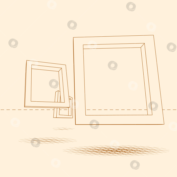 Скачать Схема трех прямоугольных 3D-рамок фотосток Ozero