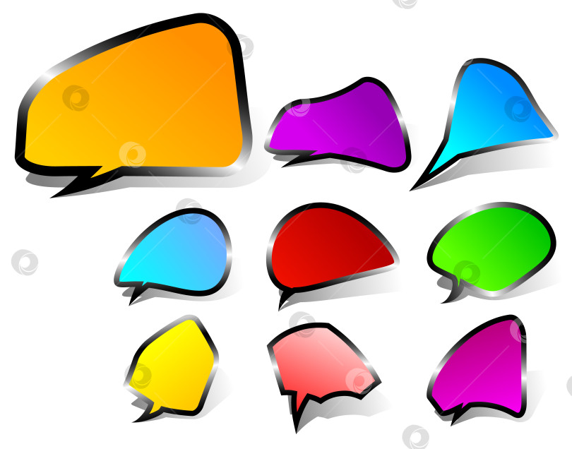 Скачать Речевые пузыри с черными краями фотосток Ozero