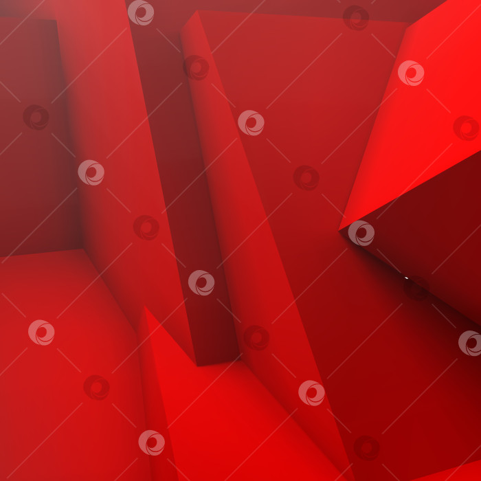 Скачать Абстрактный фон с накладывающимися друг на друга красными кубами фотосток Ozero