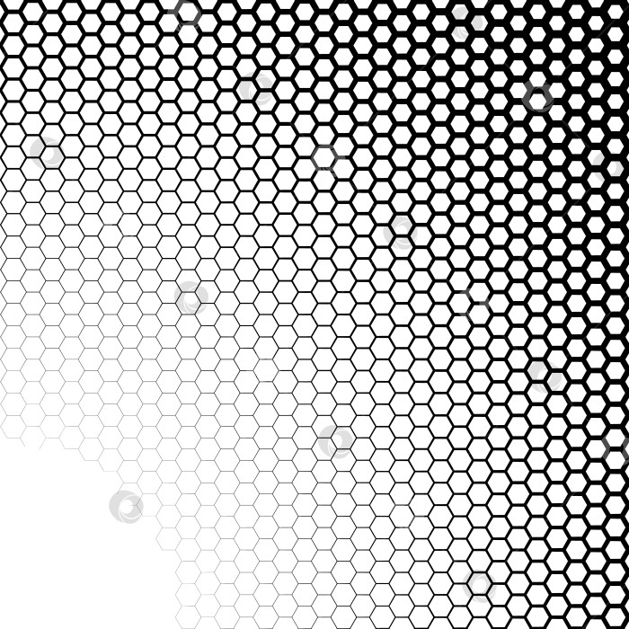 Скачать Фон с градиентом из черных и белых шестиугольников фотосток Ozero