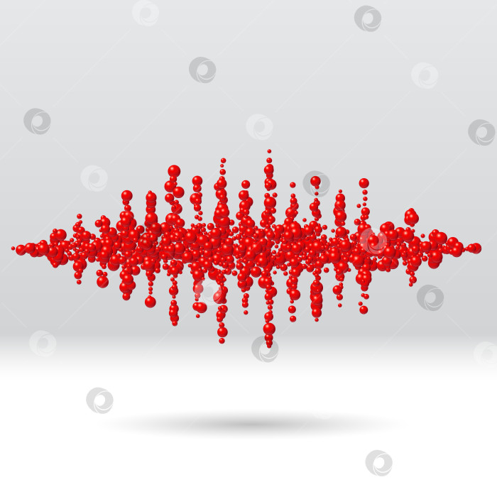 Скачать Форма звукового сигнала, состоящая из разбросанных шариков фотосток Ozero