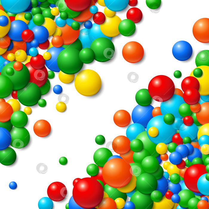Скачать Фоновая рамка с разбросанными беспорядочно светящимися резиновыми шариками фотосток Ozero