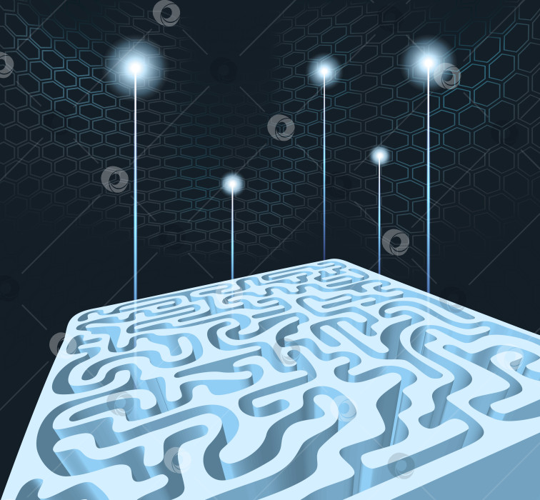 Скачать 3D лабиринт с ракетами фотосток Ozero