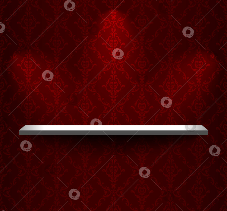 Скачать Полка на красной стене фотосток Ozero