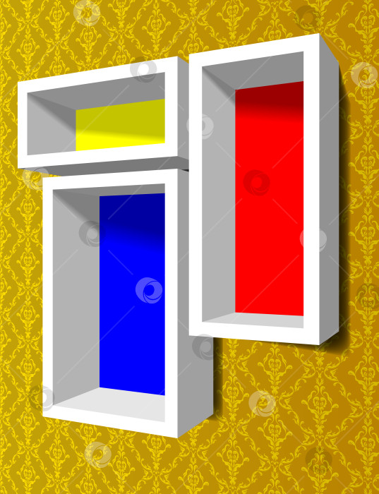 Скачать Полки на стене фотосток Ozero