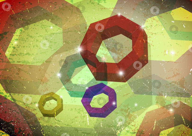 Скачать Шероховатая открытка с многоугольными кольцами фотосток Ozero