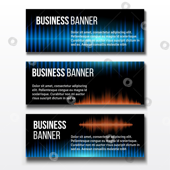 Скачать Набор из трех бизнес-баннеров фотосток Ozero