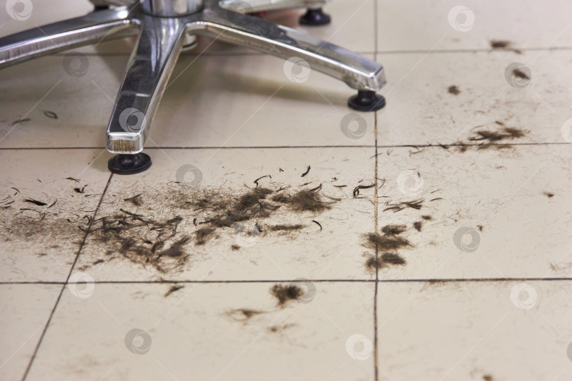 Скачать Волосы на полу в парикмахерской фотосток Ozero