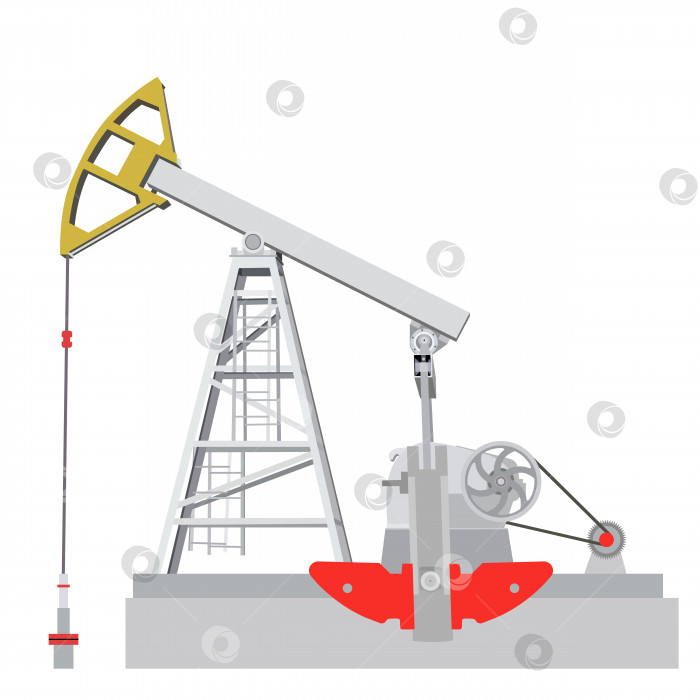 Скачать Домкрат масляного насоса. Оборудование для нефтяной промышленности. Векторная иллюстрация. фотосток Ozero