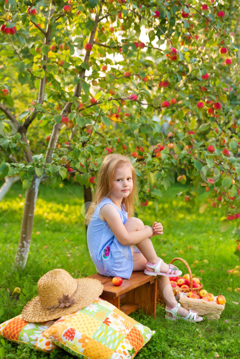 Скачать девушка в платье сидит на скамейке фотосток Ozero