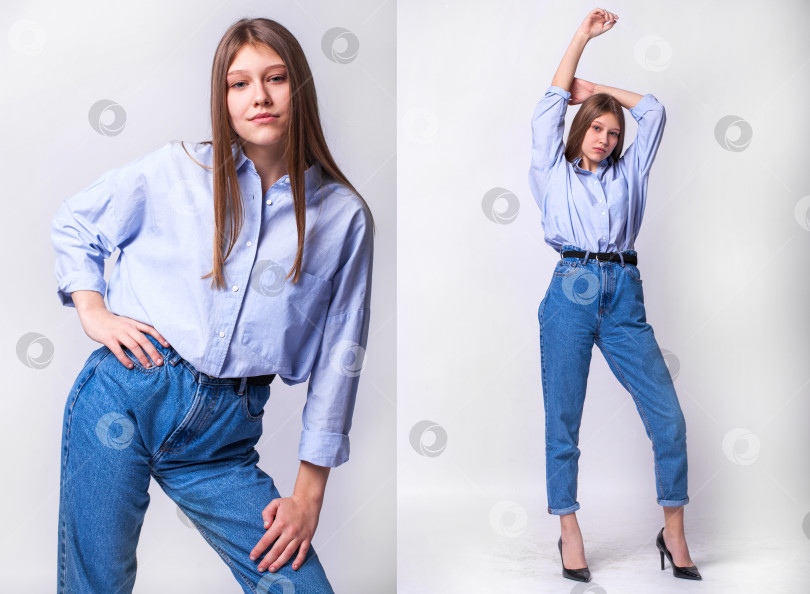 Скачать Портрет молодой красивой брюнетки-модели крупным планом фотосток Ozero