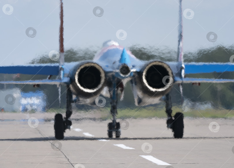 Скачать Москва, Россия, аэродром Жуковский, 31 августа 2019 года: пилотажный Су-35 выполняет демонстрационный полет в рамках международного аэрокосмического салона МАКС-2019 фотосток Ozero