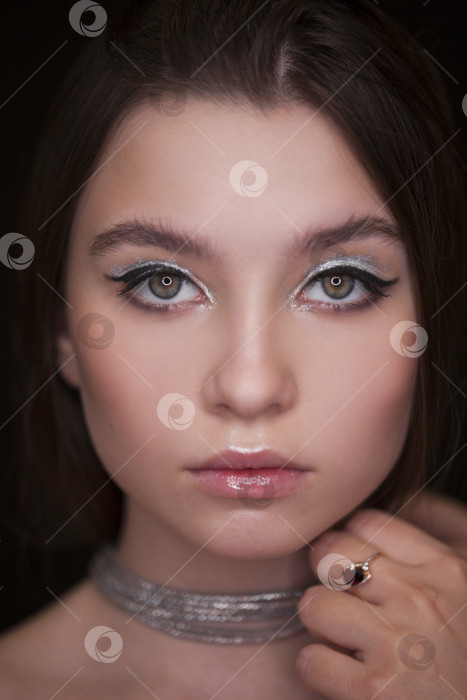 Скачать Крупным планом макияж фотомодели фотосток Ozero