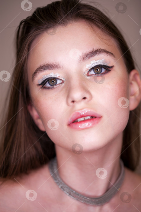 Скачать Крупным планом макияж фотомодели фотосток Ozero