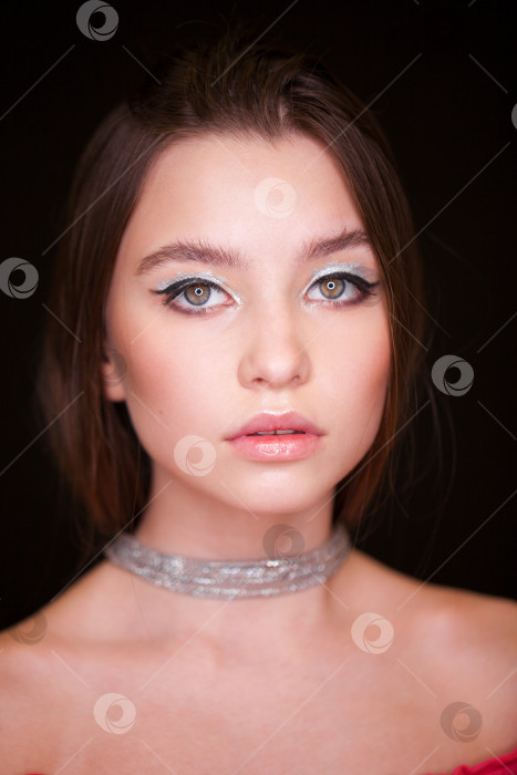 Скачать Крупным планом макияж фотомодели фотосток Ozero