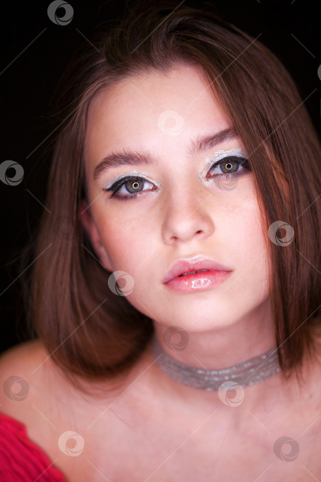 Скачать Крупным планом макияж фотомодели фотосток Ozero