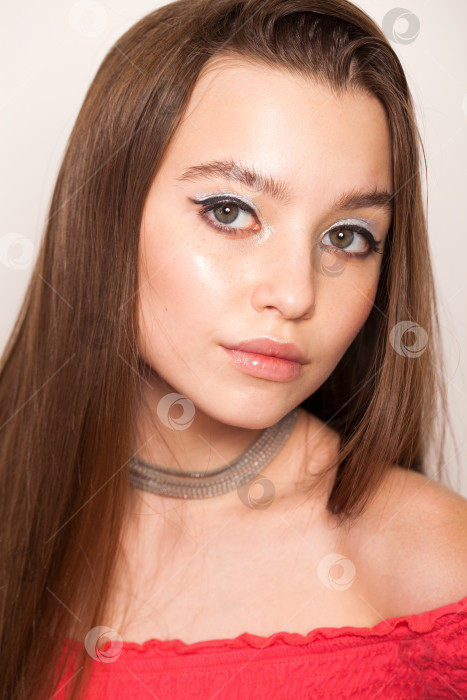 Скачать Крупным планом макияж фотомодели фотосток Ozero
