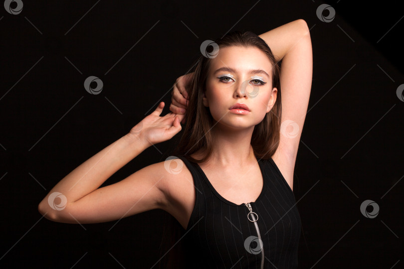 Скачать Крупным планом макияж фотомодели фотосток Ozero