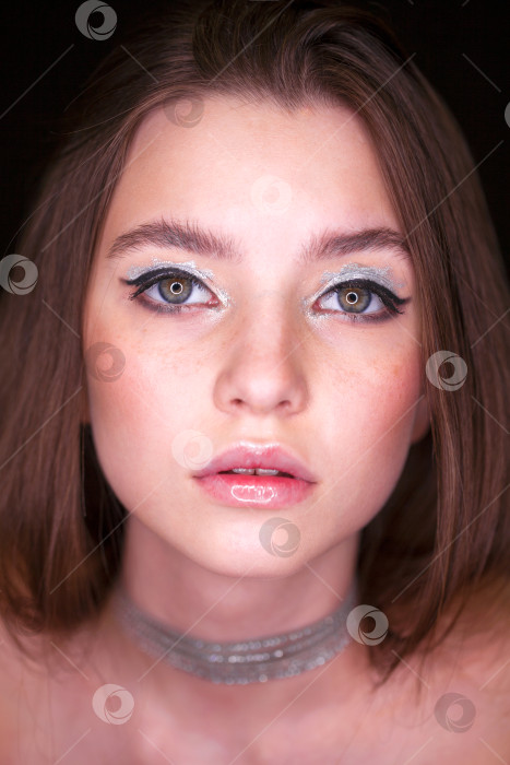 Скачать Крупным планом макияж фотомодели фотосток Ozero