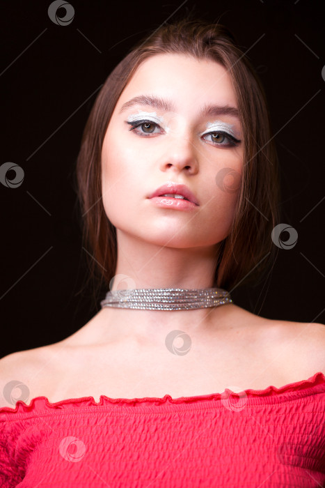 Скачать Крупным планом макияж фотомодели фотосток Ozero
